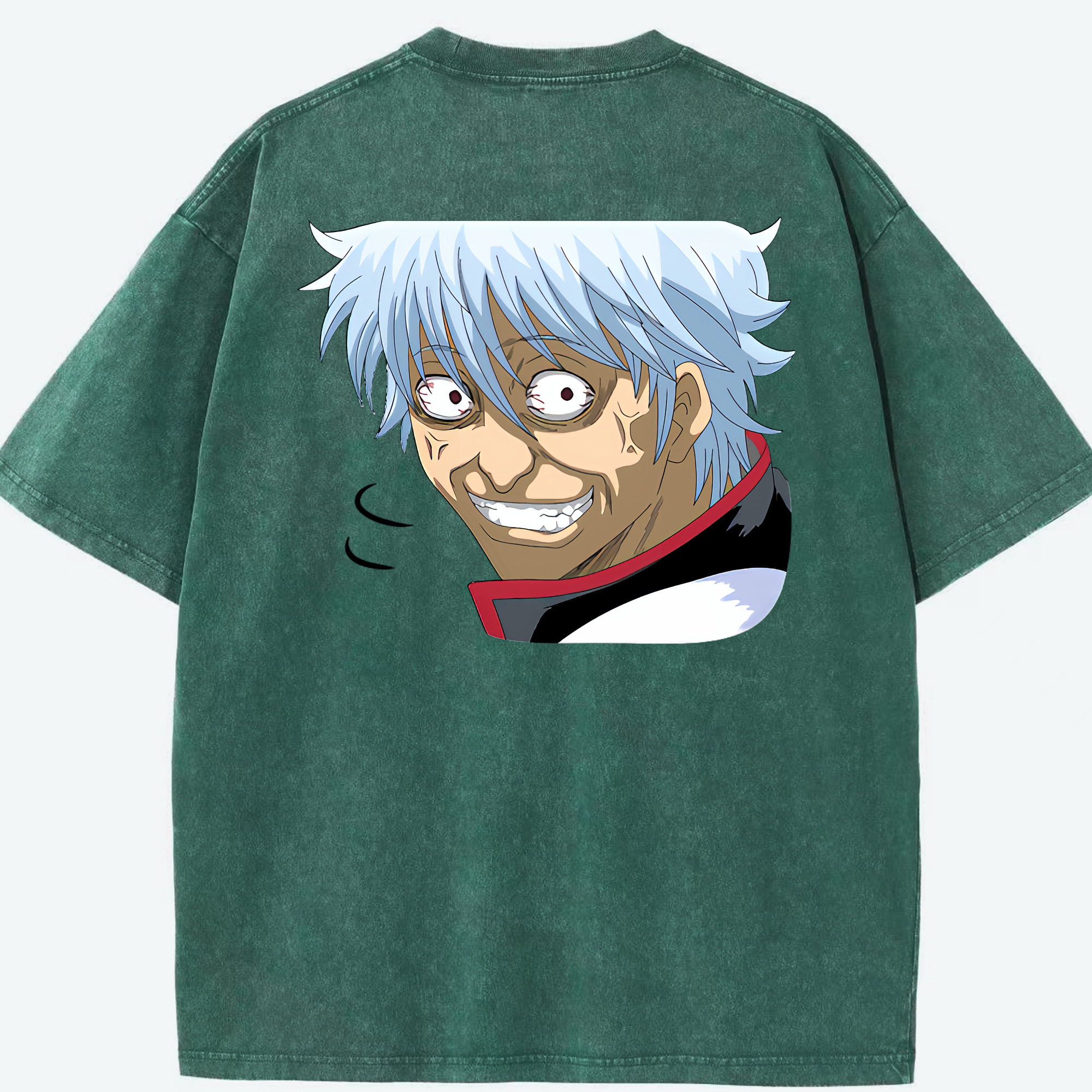 （画像用） ぎんたま 坂田銀時（さかたぎんとき） 神楽 志村新八（しむら しんぱち） GINTAMA Sakata Gintoki Kagura Shimura Shinpachi 綿100% ヴィンテージ風 半袖Tシャツ（背面プリント）